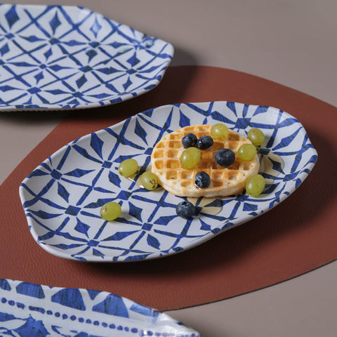 Porto Brasil Contemporary Geometric Graphic Hand Finished Serving Platter - Set of 4