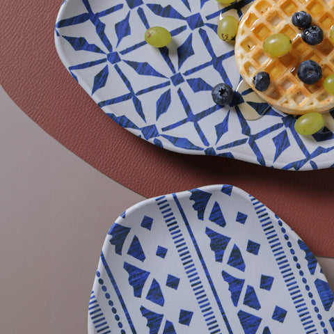 Porto Brasil Contemporary Geometric Graphic Hand Finished Serving Platter - Set of 4