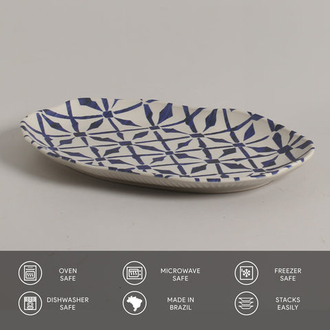 Porto Brasil Contemporary Geometric Graphic Hand Finished Serving Platter - Set of 4