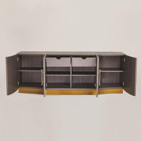 Mayfair Modern Brushed Brass Accent Cabinet