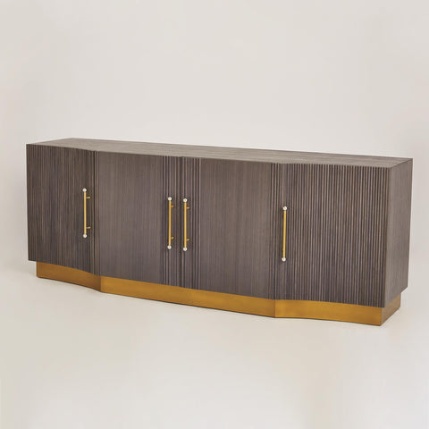 Mayfair Modern Brushed Brass Accent Cabinet
