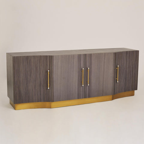 Mayfair Modern Brushed Brass Accent Cabinet