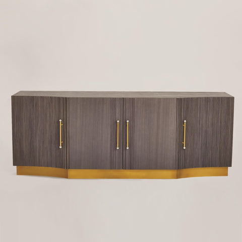 Mayfair Modern Brushed Brass Accent Cabinet