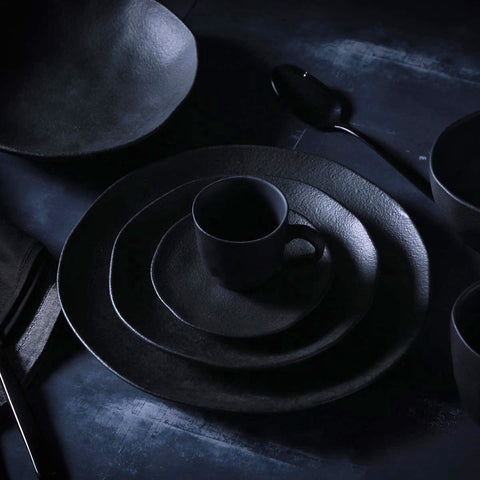 Porto Brasil Everyday Minimalist Stoneware Reactive Glaze Cup & Saucer - Set of 6