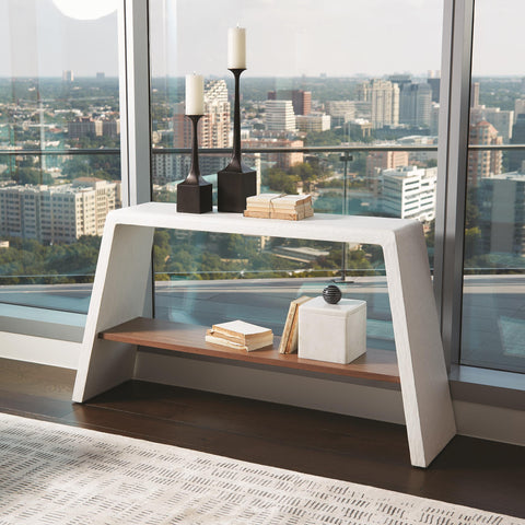 Global Views Eddy Timeless Minimalist Curved Entryway Console - 60 W