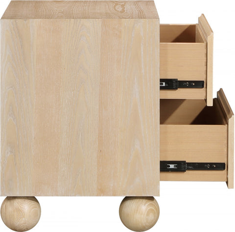 Meridian Furniture Inc. Kent Timeless Minimalist Solid Wood Nightstand - 24 W