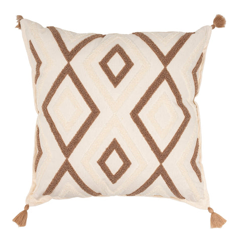 Powered by People Artful Traditionalist Bohemian Handcrafted Tufted Pillow Cover - 20 x 20