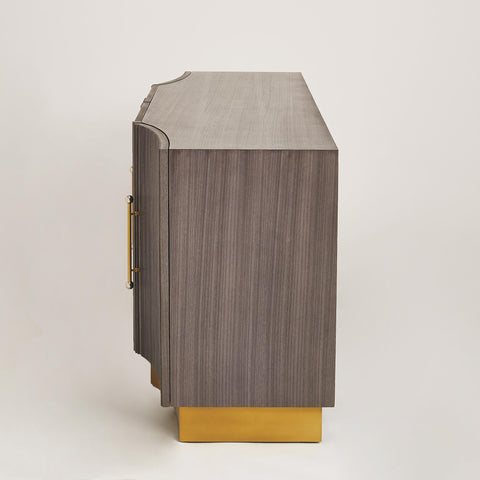 Mayfair Modern Brushed Brass Accent Cabinet