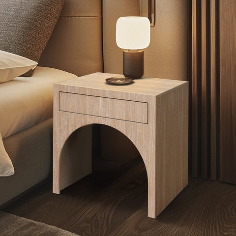 Meridian Furniture Inc. August Timeless Minimalist Nightstand with Block Frame - 26 W