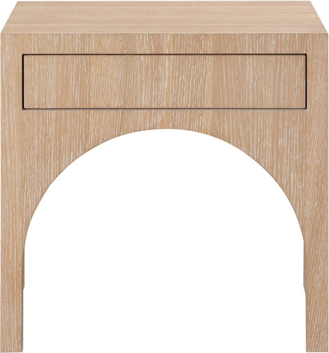 Meridian Furniture Inc. August Timeless Minimalist Nightstand with Block Frame - 26 W