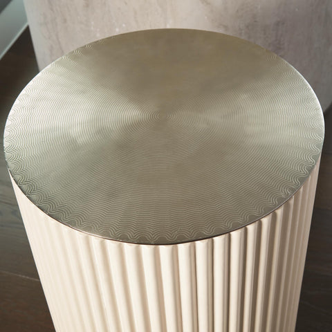 Global Views Space Saving Curved Fluted Drum Center Table