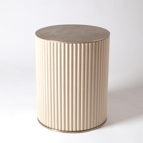 Global Views Space Saving Curved Fluted Drum Center Table