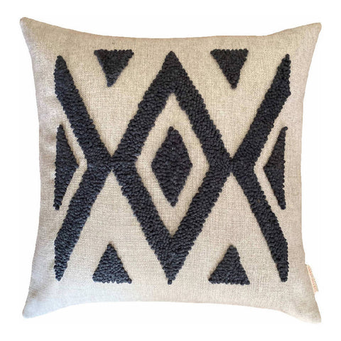 Artful Traditionalist Bohemian Embroidery Square Pillow Cover