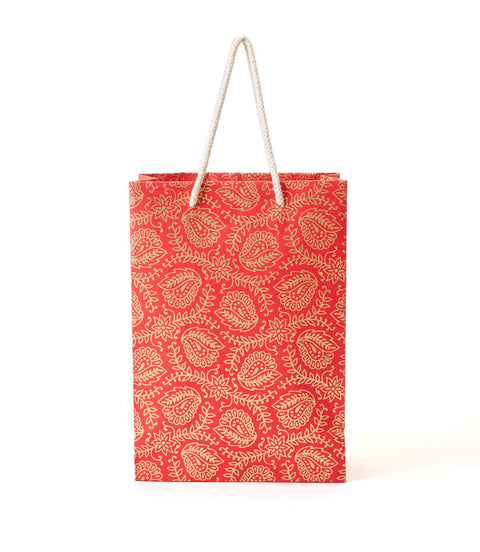 Holiday Floral Graphic Handmade Gift Bag
