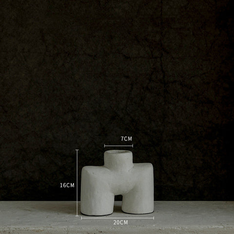 Decorating Essentials Modern Asymmetrical Matte Table Vase