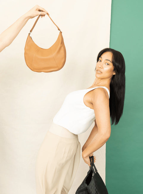 Braided Handmade Shoulder Bag with Zipper