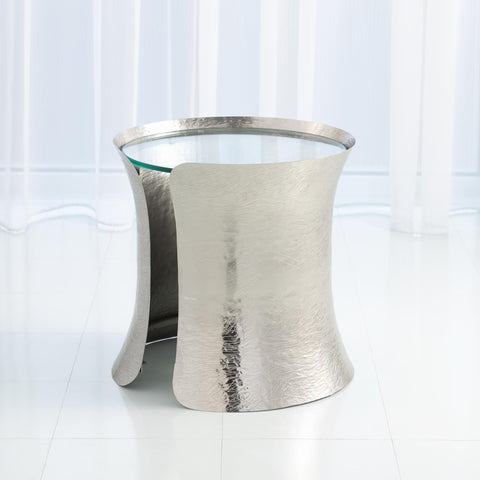Global Views Cuff Modern Curved Drum Accent Table