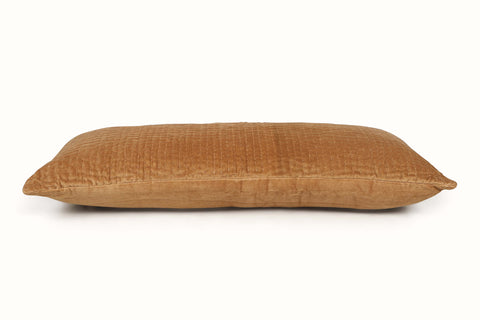 Artful Traditionalist Minimalist Cotton Velvet Lumbar Pillow