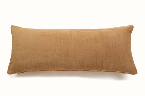 Artful Traditionalist Minimalist Cotton Velvet Lumbar Pillow
