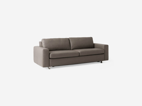 EQ3 Contemporary Solid Upholstered Sofa Bed with Armrests - Sofa Bed - Queen