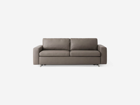 EQ3 Contemporary Solid Upholstered Sofa Bed with Armrests - Sofa Bed - Queen