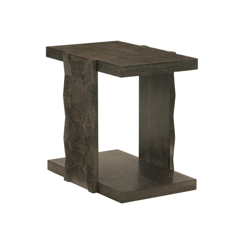 Nature-Driven Modernist Geometric End Table in Brown Wood