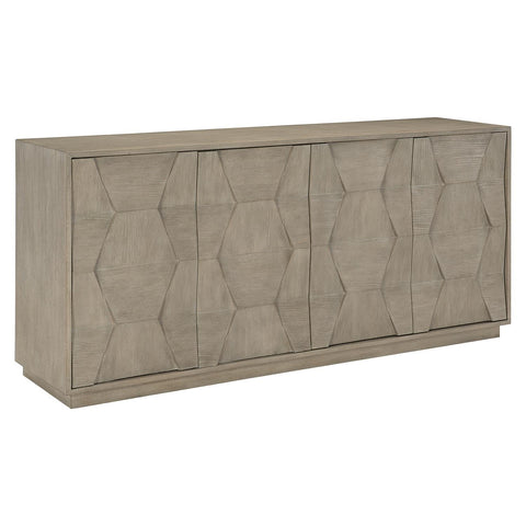 Linea Buffet Cabinet with Inset Handles in Cerused Finish