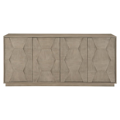 Linea Buffet Cabinet with Inset Handles in Cerused Finish