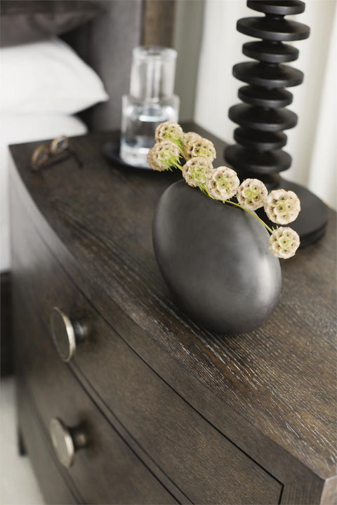 Bernhardt Timeless Minimalist Curved Rustic Nightstand