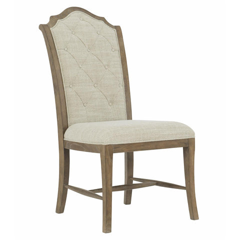 Artful Traditionalist Farmhouse Oak Crown Dining Side Chair