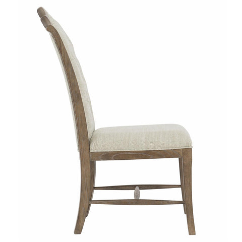 Artful Traditionalist Farmhouse Oak Crown Dining Side Chair