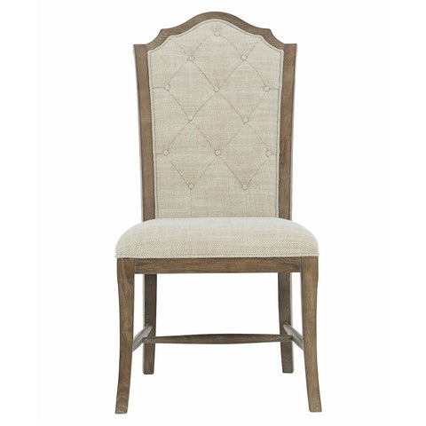 Artful Traditionalist Farmhouse Oak Crown Dining Side Chair