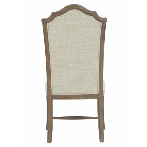 Artful Traditionalist Farmhouse Oak Crown Dining Side Chair