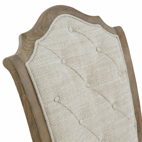 Artful Traditionalist Farmhouse Oak Crown Dining Side Chair