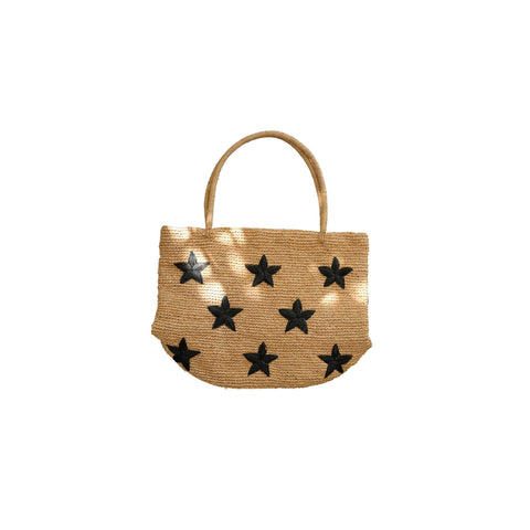 Beach Geometric Embroidery Star Open Top Tote