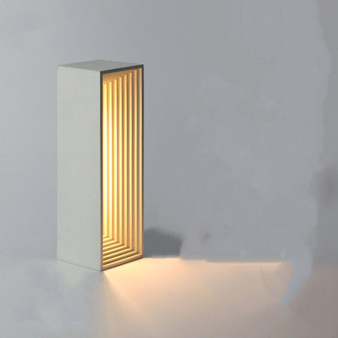 Accent Concrete Column Table Lamp with Cut-Out Design