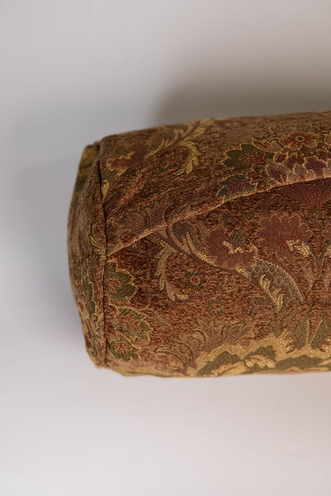 Artful Traditionalist Velvet Bolster with Double Sided Design