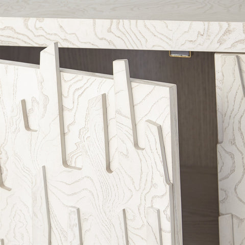 Brutalist Buffet Cabinet with Satin Finish and Pull Handles