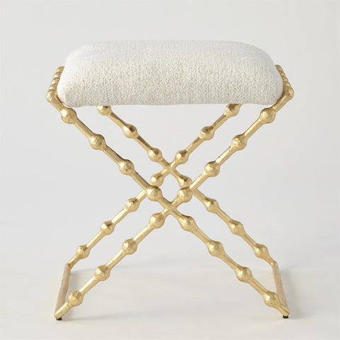 Artful Traditionalist Organic Gold Leaf Accent Bench