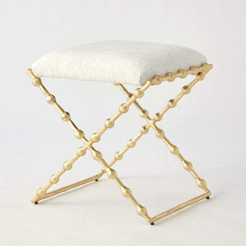 Artful Traditionalist Organic Gold Leaf Accent Bench