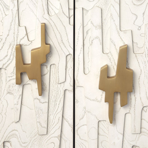 Brutalist Buffet Cabinet with Satin Finish and Pull Handles