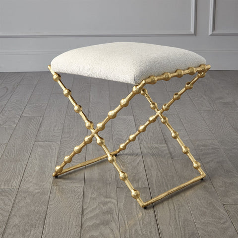 Artful Traditionalist Organic Gold Leaf Accent Bench