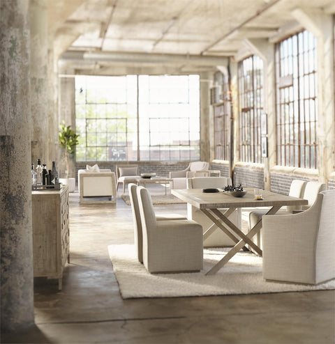 Bernhardt Milo Farmhouse Dining Table in Rustic Farm Style