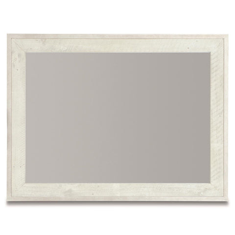 Rustic Brushed Wood Framed Rectangle Accent Wall Mirror