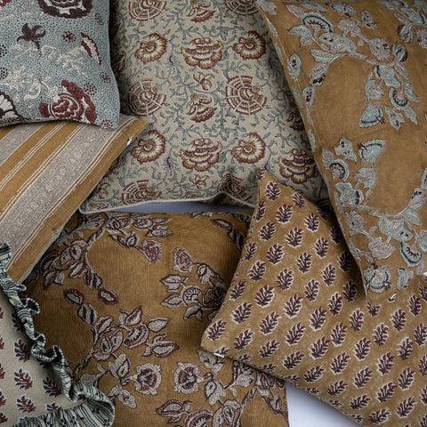 Filling Spaces Artful Traditionalist Handcrafted Bohemian Lumbar Pillow - 18 x 18 - 20 x 20 - 22 x 22 - 24 x 24 - 26X 26 - 14 x 20 - 14 x 40 - 18 x 40 - 16 x 50