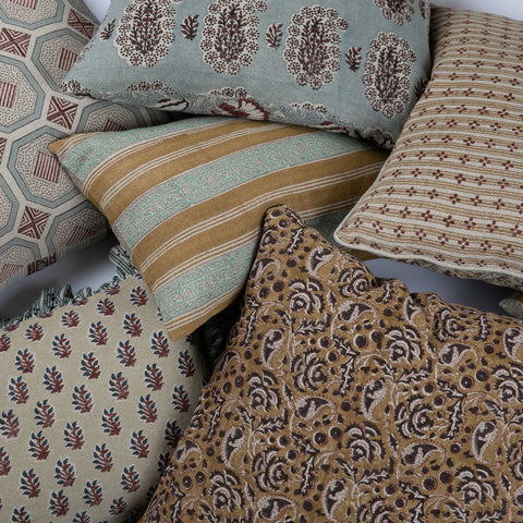 Filling Spaces Artful Traditionalist Handcrafted Bohemian Lumbar Pillow - 18 x 18 - 20 x 20 - 22 x 22 - 24 x 24 - 26X 26 - 14 x 20 - 14 x 40 - 18 x 40 - 16 x 50