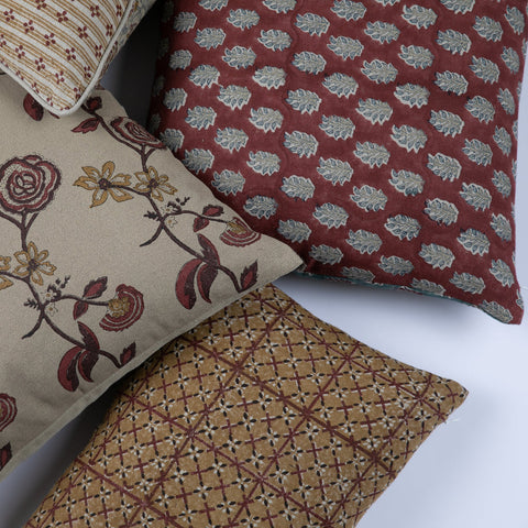 Filling Spaces Artful Traditionalist Bohemian Handcrafted Lumbar Pillow - 18 x 18 - 20 x 20 - 22 x 22 - 24 x 24 - 26X 26 - 14 x 20 - 14 x 40 - 18 x 40 - 16 x 50