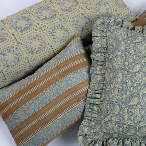 Filling Spaces Artful Traditionalist Handcrafted Bohemian Lumbar Pillow - 18 x 18 - 20 x 20 - 22 x 22 - 24 x 24 - 26X 26 - 14 x 20 - 14 x 40 - 18 x 40 - 16 x 50