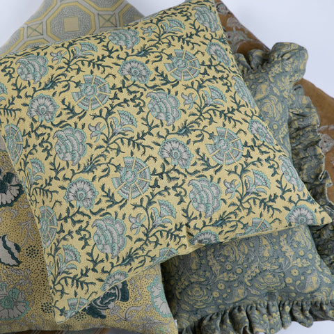 Filling Spaces Artful Traditionalist Bohemian Embroidery Accent Throw Pillow - 18 x 18 - 20 x 20 - 22 x 22 - 24 x 24 - 26X 26 - 14 x 20 - 14 x 40 - 18 x 40 - 16 x 50