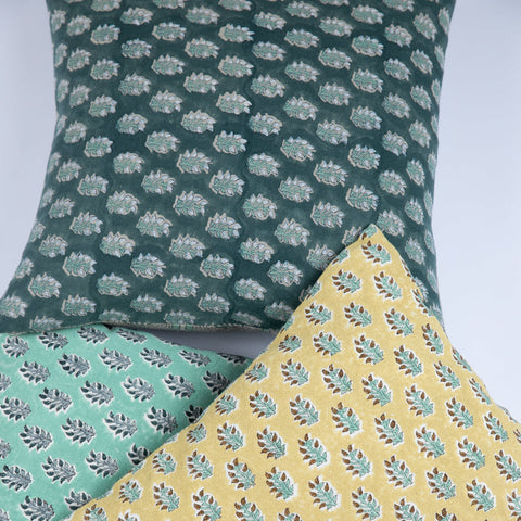 Filling Spaces Artful Traditionalist Handcrafted Organic Embroidery Accent Pillow - 18 x 18 - 20 x 20 - 22 x 22 - 24 x 24 - 26X 26 - 14 x 20 - 14 x 40 - 18 x 40 - 16 x 50